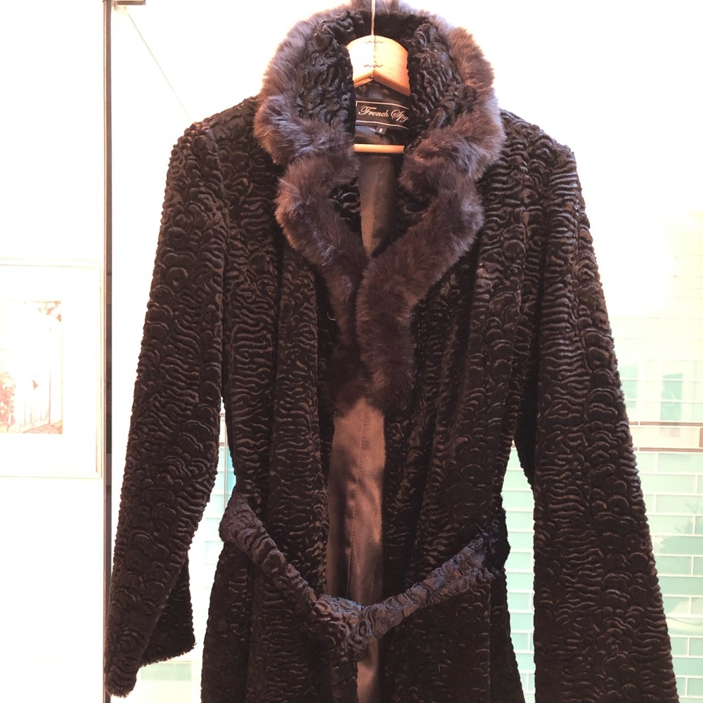French Spy Velvet texture winter coat